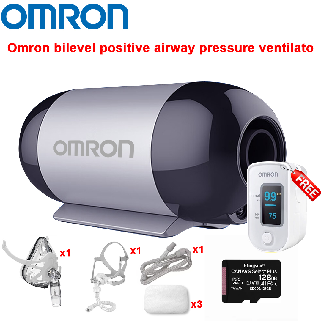 Ventilador de pressão positiva nas vias aéreas de duas fases totalmente automático Omron, bateria de lítio integrada de 8 horas, cabo de alimentação * 1, máscara oral e nasal * 1, máscara nasal * 1, filtro de algodão * 3, tubo respiratório * 1 , cartão de memória 128G (registo de dados de rastreio) * 1, saco de armazenamento * 1, lembrete de baixa pressão/fuga de ar, produção de oxigénio de alto fluxo 90% 6L/min, humidificador incorporado, obter [medidor de glicose no sangue não invasivo Omron] gratuitamente ao encomendar